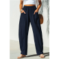 Navy High Waist Tapered Pants