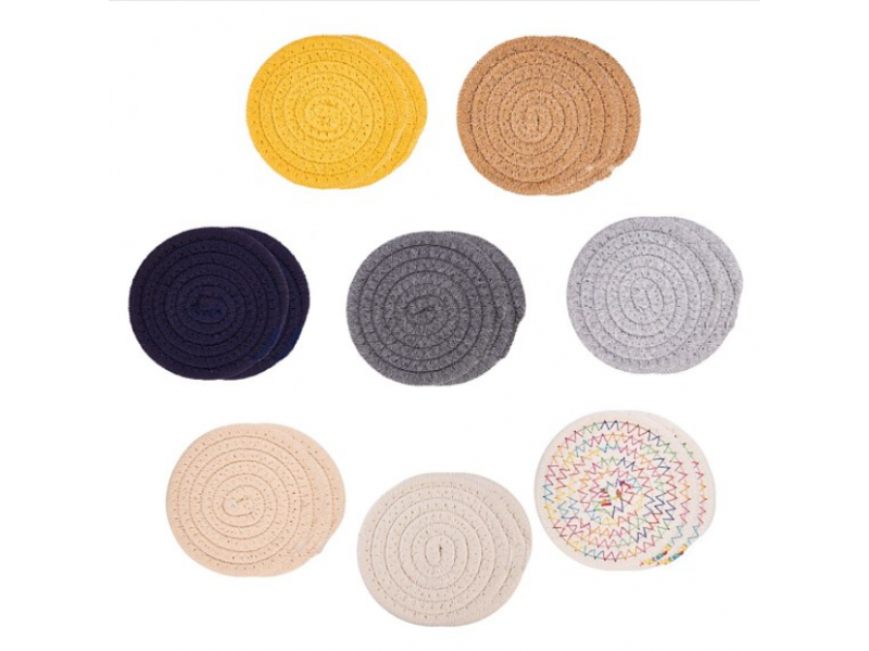 Cotton Thread Weave Hot Pot Holders, Hot Pads, Coasters, For Cooking and Baking