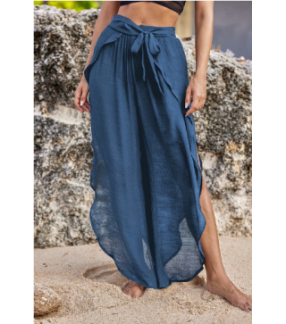 Ruffle Escape Blue Cover-Up Pants