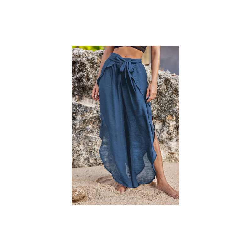 Ruffle Escape Blue Cover-Up Pants