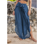 Ruffle Escape Blue Cover-Up Pants