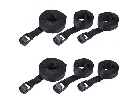 SUPERFINDINGS 6Pcs 3 Style Nylon Fixed Strap, with Zinc Alloy Clasps, Flat (02AMR7)