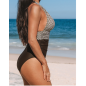 S/M Flexible Fit Print Halter One-Piece Swimsuit