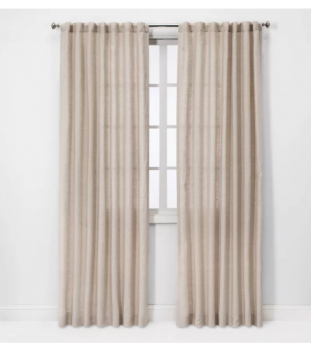 Light Filtering Linen Window Curtain 54''
