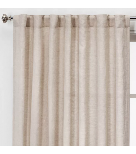 Light Filtering Linen Window Curtain 54''