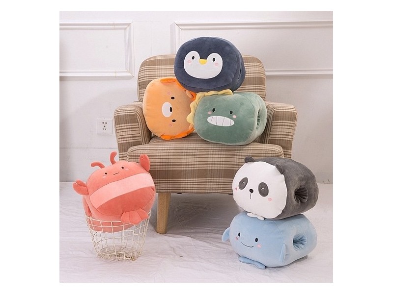 Whale/Dinosaur/Shrimp/Penguin/Lion/Panda Cute Winter Hand Warmer for Women Girls, Cartoon PP Cotton Soft Stuffed Toy (02JTXF)