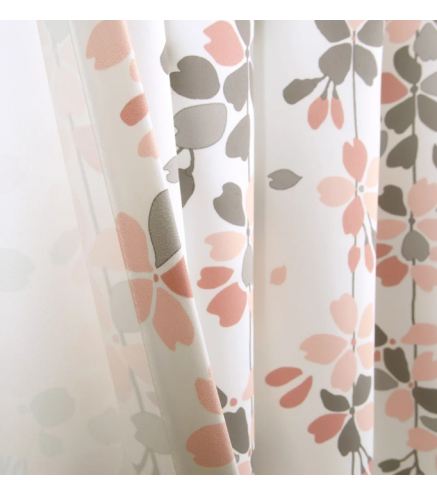 Blossoming Flowers Polyester Room Darkening Curtain 52"