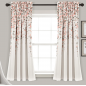 Blossoming Flowers Polyester Room Darkening Curtain 52" Blossoming Flowers Polyester Room Darkening Curtain 52"