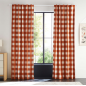 Check Cotton Blackout Window Curtain 63" Check Cotton Blackout Window Curtain 63"