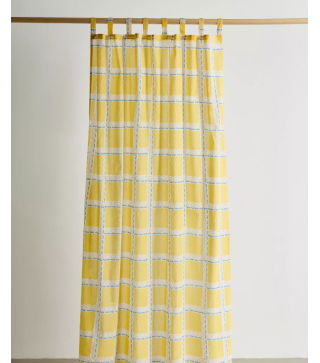 Grid Patterned Window Curtain 52''