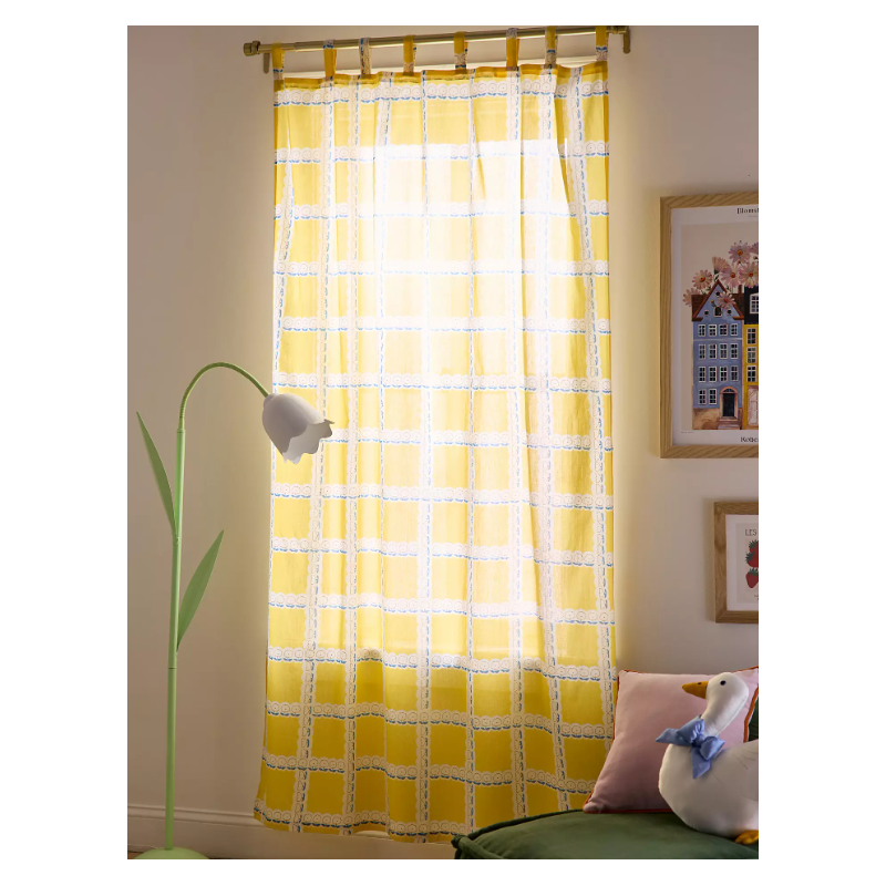Grid Patterned Window Curtain 52'' Grid Patterned Window Curtain 52''