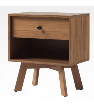 Modern Frame 1-Drawer Nightstand - Brown