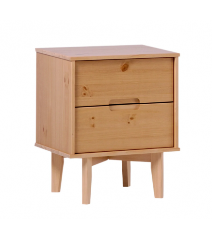 Modern Solid Wood Nightstand - Natural