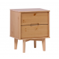 Modern Solid Wood Nightstand - Natural