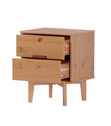 Modern Solid Wood Nightstand - Natural