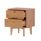 Modern Solid Wood Nightstand - Natural