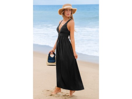 On the Edge Black Maxi Dress