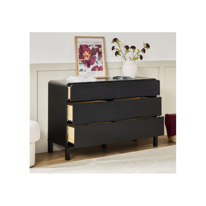6-Drawer Contemporary Dresser with Curved Top 6-Drawer Contemporary Dresser with Curved Top