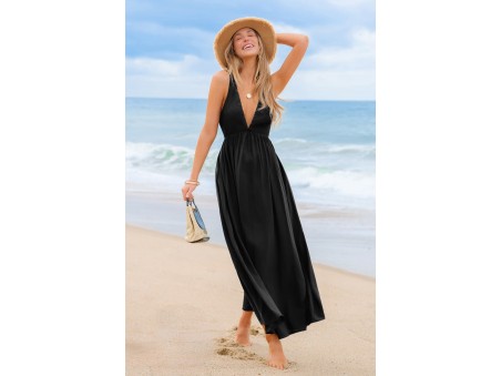 On the Edge Black Maxi Dress