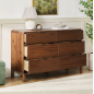 OT 6-Drawer Contemporary Dresser with Curved Top - Brown