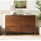 OT 6-Drawer Contemporary Dresser with Curved Top - Brown
