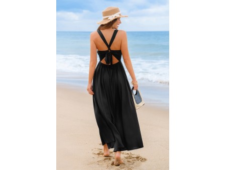 On the Edge Black Maxi Dress