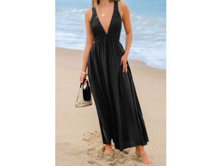 On the Edge Black Maxi Dress