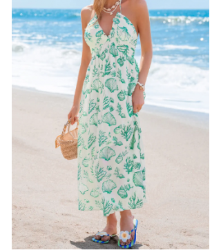 Starfish Beach Seashell Midi Dress