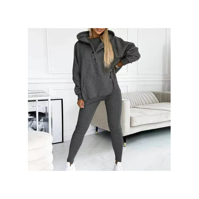 Women's 3 Piece Set Casual Tracksuit Autumn Winter Sport Suit Hoodies+Vest+Pants Warm Sporting Women Set Outwear Suit