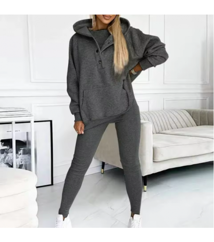 Women's 3 Piece Set Casual Tracksuit Autumn Winter Sport Suit Hoodies+Vest+Pants Warm Sporting Women Set Outwear Suit