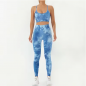 Women's Fitness wear Printed Shark Knit seamless fitness Exercise Yoga 2-piece set Women's activewear printed yoga wear