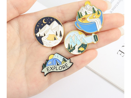 Spring Theme Alloy Brooches, Enamel Camping Lapel Pin, for Backpack Clothes