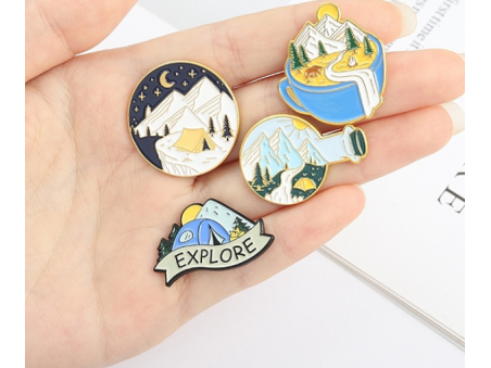 Spring Theme Alloy Brooches, Enamel Camping Lapel Pin, for Backpack Clothes