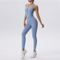 Full Seasons Casual Fitness Sporty Playsuit Sleeveless Slim Activewear All In One Jumpsuit Clothing Lady blue