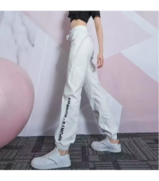 Female Pants Elastic Waist Joggers Sweatpants Letter with Pockets Jogging Sports Trousers for Women Fitness Clothes