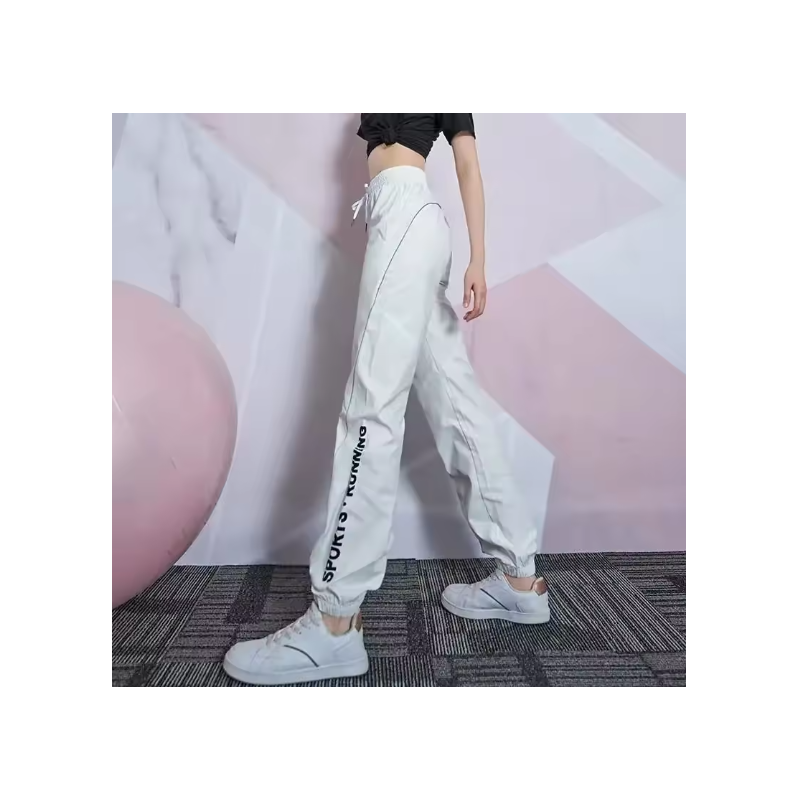 Female Pants Elastic Waist Joggers Sweatpants Letter with Pockets Jogging Sports Trousers for Women Fitness Clothes