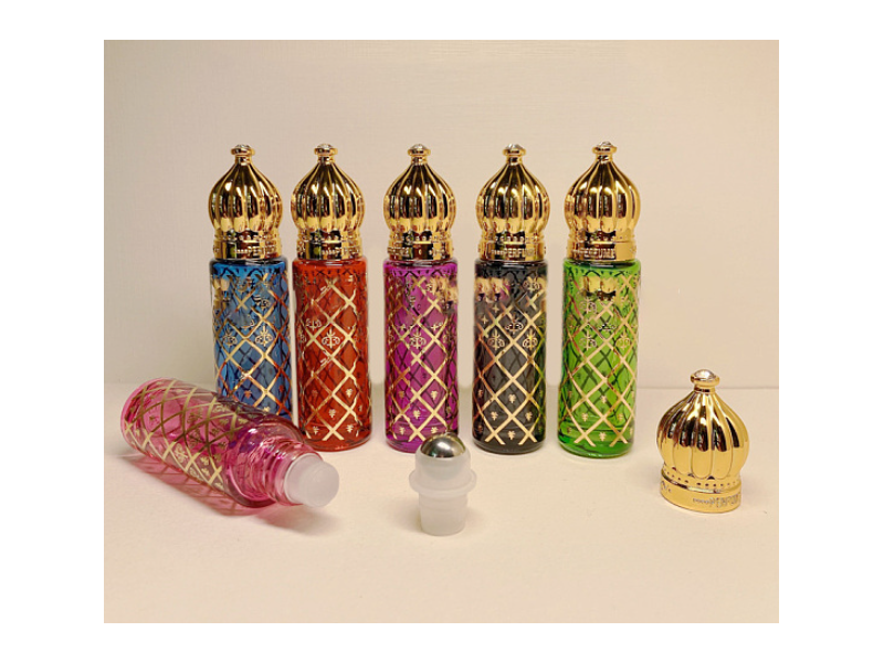 Arabian Style Glass Roller Ball Bottles, Essential Oil Refillable Bottle, for Personal Care