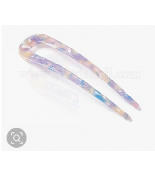 Cellulose Acetate(Resin) Hair Forks, U-shaped, Lilac