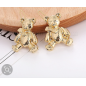 Bear Alloy Hair Barrettes, Frog Buckle Hairpin for Women Girls, Golden