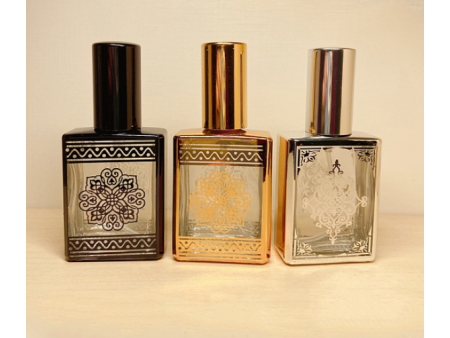 Floral Pattern Glass Pump Spray Bottles, Perfume Refillable Bottle