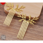 Alloy Hair Comb Findings, with Wired Antler Shaped, Golden