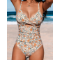 Floral Print Cutout Long Torso One-Piece Swimsuit