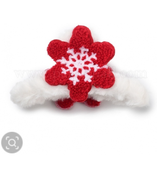 Christmas Theme Plastic Claw Hair Clips, with Cloth Doll Cover, for Woman Girls Thick Hair, Red