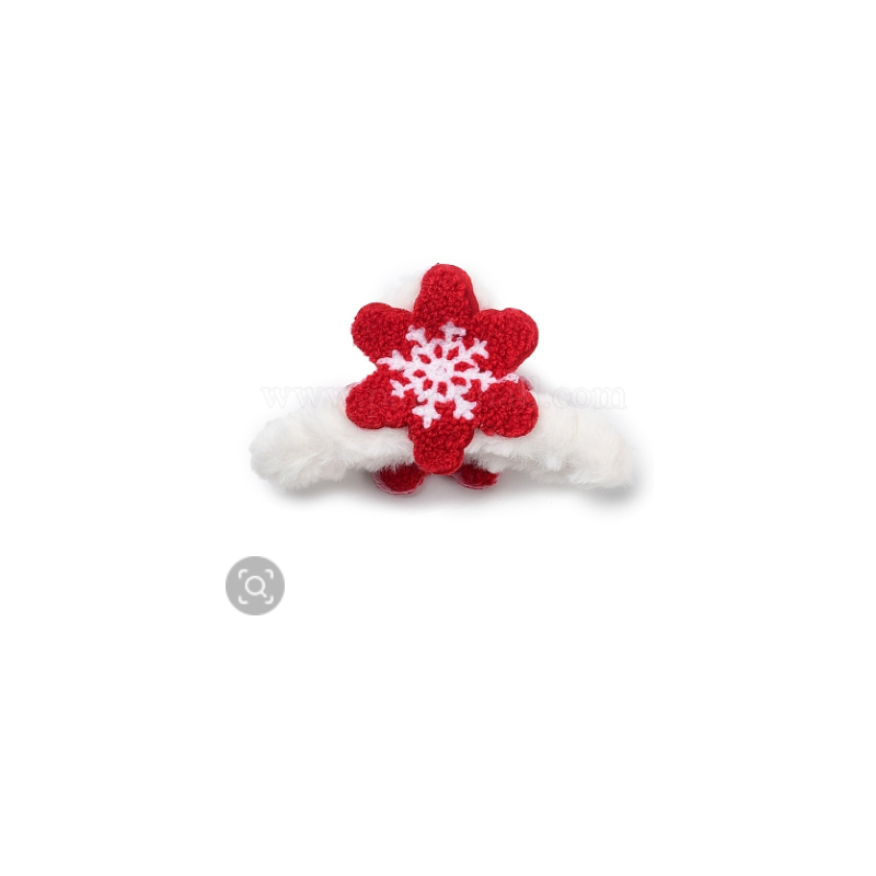 Christmas Theme Plastic Claw Hair Clips, with Cloth Doll Cover, for Woman Girls Thick Hair, Red