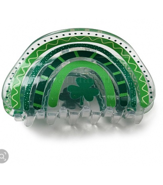 Saint Patrick's Day Acrylic Large Claw Hair Clips, for Women Girls Thick Hair, Sea Green