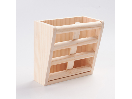 Rabbit Hay Feeder Rack, Wooden Wall-Mountable Hay Manger, for Small Pets Bunny Chinchilla Guinea Pigs