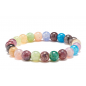 Imitation Gemstone Glass Round Beads Stretch Bracelet for Women