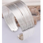 Classic Brass Cuff Bangles For Women, Silver Color Plated