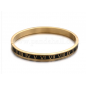 Roman Numerals Design 304 Stainless Steel Enamel Bangles, Golden