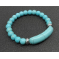 Synthetic Turquoise Bead Stretch Bracelets for Women Men, Perimeter:7-7/8 inch